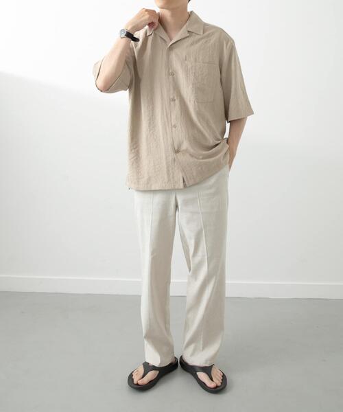 ITEMS URBANRESEARCH（アイテムズ アーバンリサーチ）の「F.S.オープンカラー半袖シャツ（シャツ/ブラウス・メンズ・グレー/ネイビー/カーキ/ベージュ・MEDIUM/LARGE）」の20枚目の写真