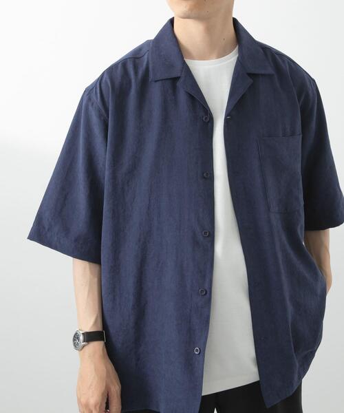 ITEMS URBANRESEARCH（アイテムズ アーバンリサーチ）の「F.S.オープンカラー半袖シャツ（シャツ/ブラウス・メンズ・グレー/ネイビー/カーキ/ベージュ・MEDIUM/LARGE）」の9枚目の写真