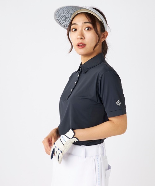 marie claire(マリ・クレール)の「【marie claire:マリ.クレール】レディース半袖シャツ 超接触冷感素材スーパーナイロンクール ゴルフ(シャツ/ブラウス・レディース・ライトグレー/ブラック/ミント・MEDIUM/LARGE/X-LARGE/XX-LARGE)」の15枚目の写真
