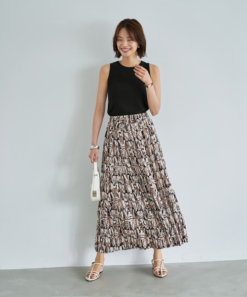 STYLE DELI(スタイルデリ)の「とろけるノースリカットソートップス(Tシャツ/カットソー・レディース・ブラック/ホワイト/杢グレー・MEDIUM)」の12枚目の写真