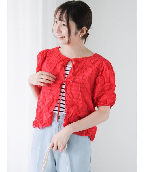 Te chichi TERRASSE(テチチテラス)の「しわ加工前後2WAYブラウス(シャツ/ブラウス・レディース・レッド/オフホワイト/ブラック・F)」の1枚目の写真