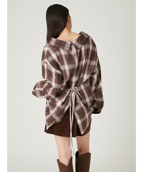 オンブレラメチェックアシメシャツ（シャツ/ブラウス）｜FRAY I.D