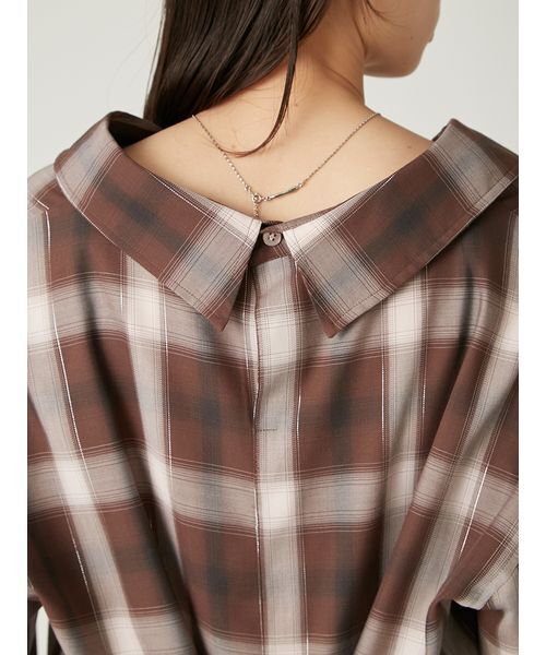 FRAY I.D（フレイアイディー）の「オンブレラメチェックアシメシャツ（シャツ/ブラウス・レディース・イエロー/ブラウン/アイボリー・F）」の9枚目の写真