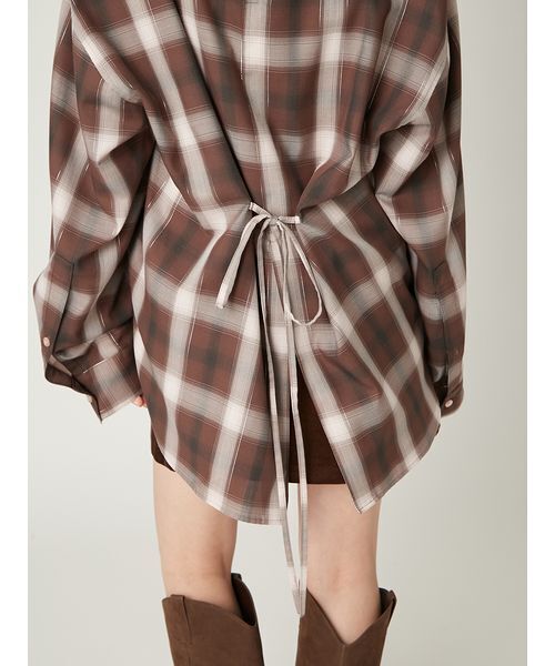 オンブレラメチェックアシメシャツ（シャツ/ブラウス）｜FRAY I.D