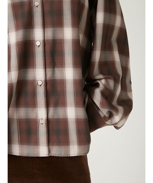 FRAY I.D（フレイアイディー）の「オンブレラメチェックアシメシャツ（シャツ/ブラウス・レディース・イエロー/ブラウン/アイボリー・F）」の11枚目の写真