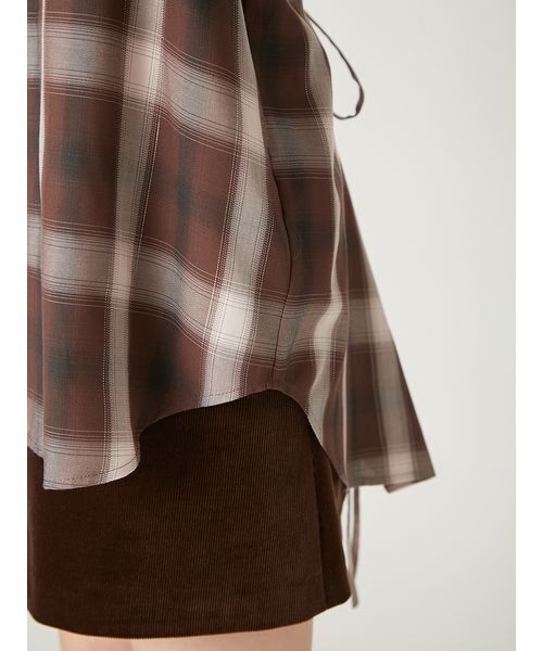 FRAY I.D（フレイアイディー）の「オンブレラメチェックアシメシャツ（シャツ/ブラウス・レディース・イエロー/ブラウン/アイボリー・F）」の12枚目の写真