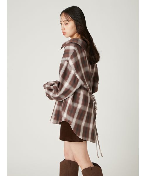FRAY I.D（フレイアイディー）の「オンブレラメチェックアシメシャツ（シャツ/ブラウス・レディース・イエロー/ブラウン/アイボリー・F）」の17枚目の写真
