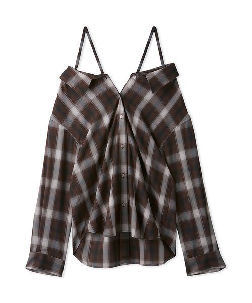 FRAY I.D（フレイアイディー）の「オンブレラメチェックアシメシャツ（シャツ/ブラウス・レディース・イエロー/ブラウン/アイボリー・F）」の20枚目の写真