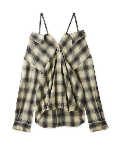 オンブレラメチェックアシメシャツ オンブレラメチェックアシメシャツ（シャツ/ブラウス）｜FRAY I.D