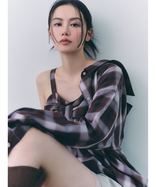 オンブレラメチェックアシメシャツ（シャツ/ブラウス）｜FRAY I.D