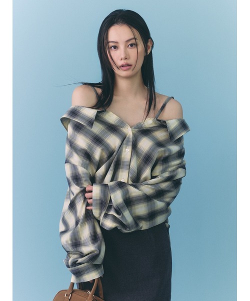 セール】オンブレラメチェックアシメシャツ（シャツ/ブラウス）｜FRAY