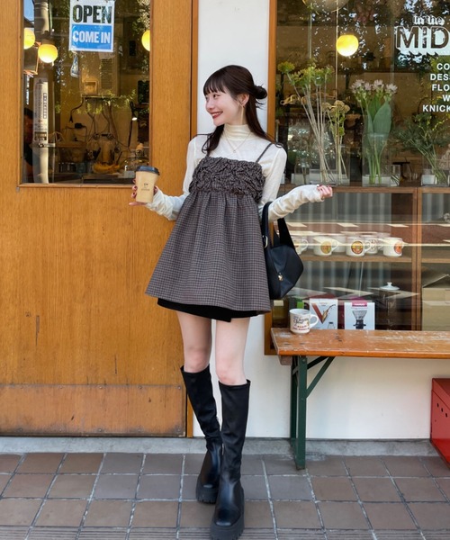 シャーリングデザインキャミチュニック（チュニック）｜hinari