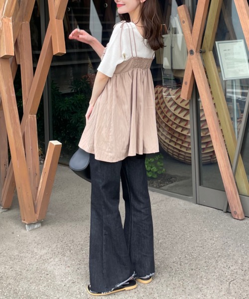 シャーリングデザインキャミチュニック（チュニック）｜hinari