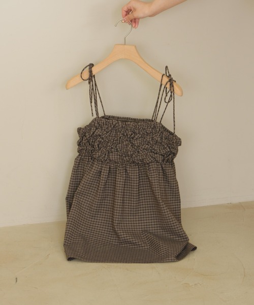 シャーリングデザインキャミチュニック（チュニック）｜hinari（ヒナリ