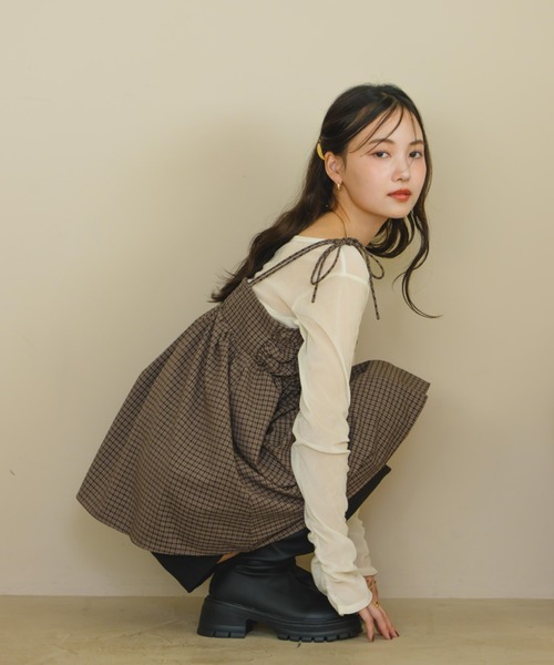 hinari（ヒナリ）の「シャーリングデザインキャミチュニック