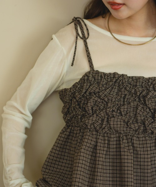 hinari（ヒナリ）の「シャーリングデザインキャミチュニック