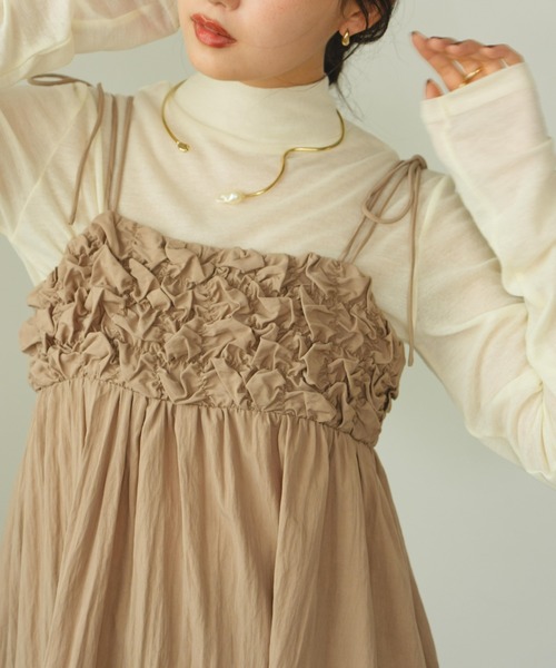 シャーリングデザインキャミチュニック（チュニック）｜hinari