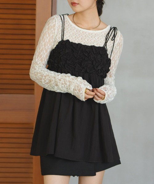 シャーリングデザインキャミチュニック（チュニック）｜hinari（ヒナリ