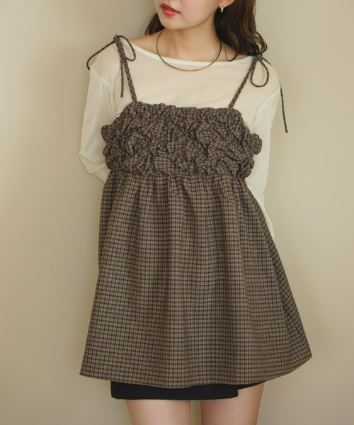 hinari（ヒナリ）の「シャーリングデザインキャミチュニック