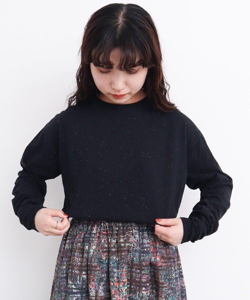 l'atelier du savon カラフルネップ天竺 くしゅ袖Tシャツ カラフルネップ天竺 くしゅ袖Tシャツ(Tシャツ/カットソー)|l