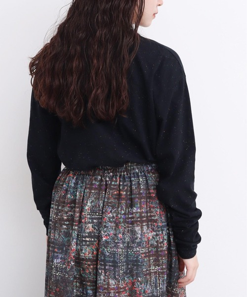 l'atelier du savon（アトリエドサボン）の「カラフルネップ天竺　くしゅ袖Tシャツ（Tシャツ/カットソー・レディース・ブラック/イエロー/オフホワイト・FREE）」の13枚目の写真