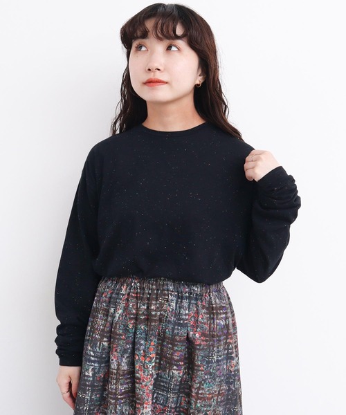 l'atelier du savon（アトリエドサボン）の「カラフルネップ天竺　くしゅ袖Tシャツ（Tシャツ/カットソー・レディース・ブラック/イエロー/オフホワイト・FREE）」の12枚目の写真