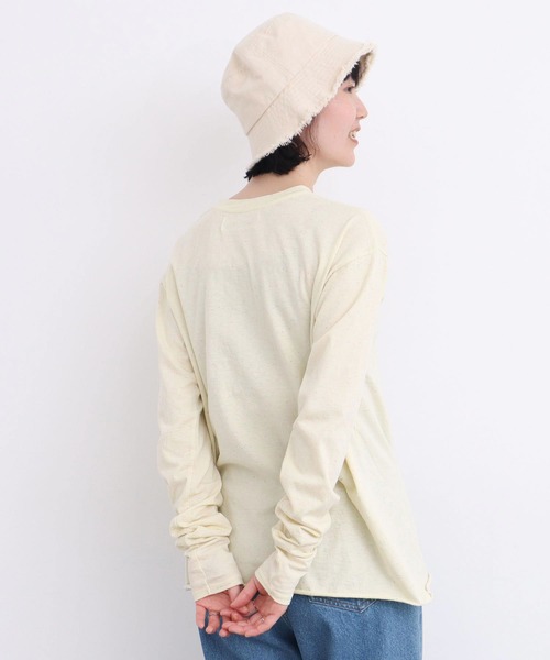 l'atelier du savon（アトリエドサボン）の「カラフルネップ天竺　くしゅ袖Tシャツ（Tシャツ/カットソー・レディース・ブラック/イエロー/オフホワイト・FREE）」の7枚目の写真