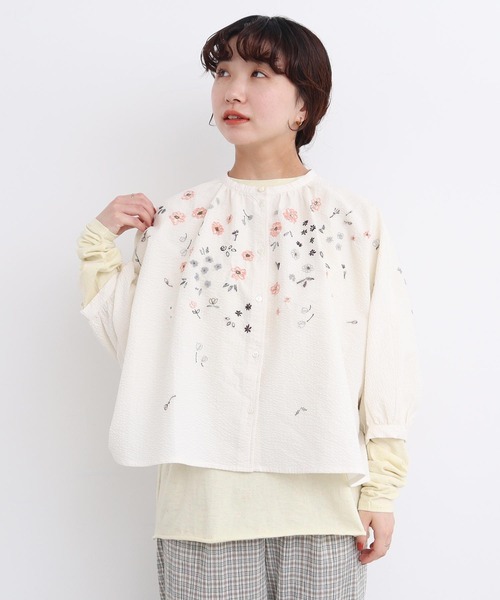 l'atelier du savon（アトリエドサボン）の「カラフルネップ天竺　くしゅ袖Tシャツ（Tシャツ/カットソー・レディース・ブラック/イエロー/オフホワイト・FREE）」の17枚目の写真