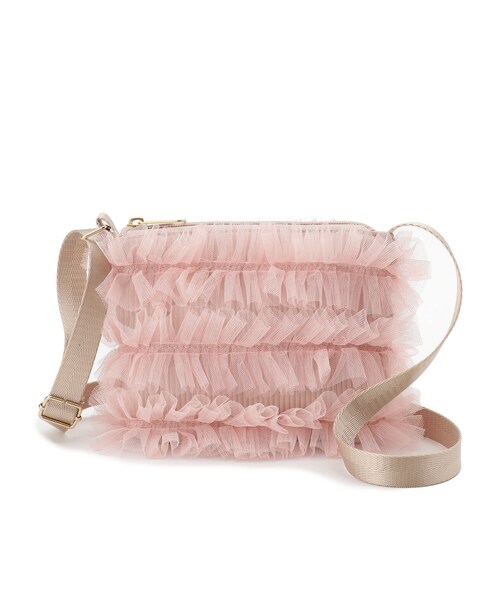 SHOO・LA・RUE（シューラルー）の「チュールフリルポシェット（ショルダーバッグ・キッズ・ピンク/ライトブルー・00）」の4枚目の写真