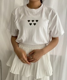 ハート柄デザイン半袖Tシャツ
