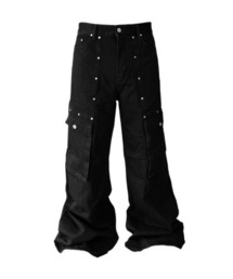 I FEEL LUCKY（アイフィールラッキー）の「【IFEELLUCKY】Wide leg stud cargo pants / 【アイフィールラッキー】ワイドレッグスタッズカーゴパンツ（デニムパンツ）」