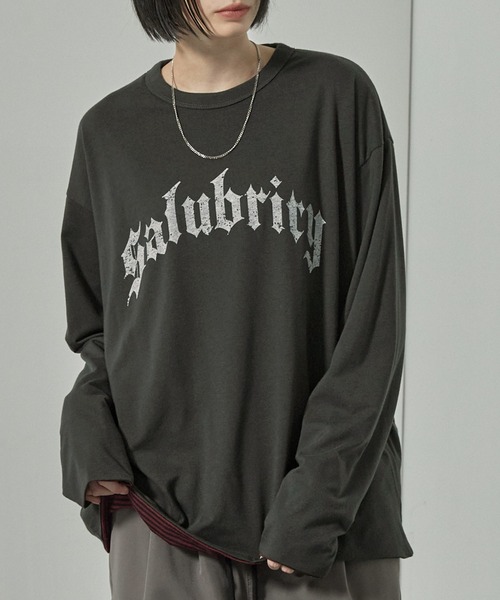 Alfred Alex(アルフレッドアレックス)の「【Alfred Alex】2WAYリバーシブル ヴィンテージライク ビッグプリント/ボーダーロンT(Tシャツ/カットソー・メンズ・スミクロ/ブラック系/ブラック系1/ワイン・L/M)」の7枚目の写真