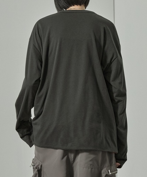 Alfred Alex(アルフレッドアレックス)の「【Alfred Alex】2WAYリバーシブル ヴィンテージライク ビッグプリント/ボーダーロンT(Tシャツ/カットソー・メンズ・スミクロ/ブラック系/ブラック系1/ワイン・L/M)」の22枚目の写真