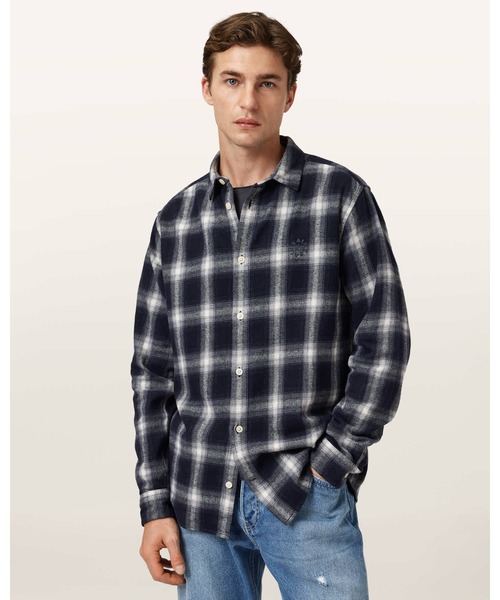 ALLSAINTS(オールセインツ)の「HAVEN CHECK LONG SLEEVE SHIRT | HAVEN チェック 長袖 シャツ(シャツ/ブラウス・メンズ・ブルー系その他・S/M/L/XS)」の1枚目の写真