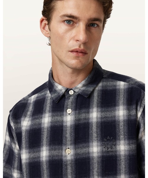 ALLSAINTS(オールセインツ)の「HAVEN CHECK LONG SLEEVE SHIRT | HAVEN チェック 長袖 シャツ(シャツ/ブラウス・メンズ・ブルー系その他・S/M/L/XS)」の2枚目の写真