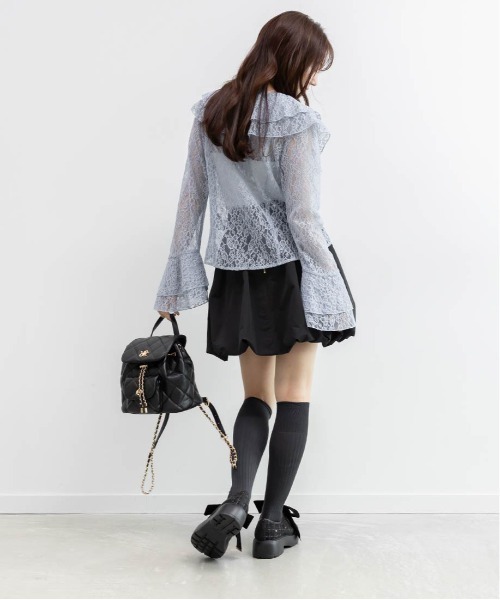 RANDA(ランダ)の「バルーンミニスカート(スカート・レディース・クリーム/ブラック/グレイッシュベージュ・1/0)」の10枚目の写真