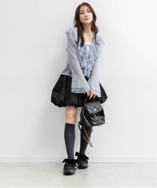 RANDA(ランダ)の「バルーンミニスカート(スカート・レディース・クリーム/ブラック/グレイッシュベージュ・1/0)」の12枚目の写真