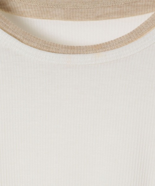 BAYFLOW（ベイフロー）の「[切り替えカラーがアクセント]フェイクレイヤードロンT（Tシャツ/カットソー・レディース・オフホワイト/グレー/ブラック・FREE）」の10枚目の写真