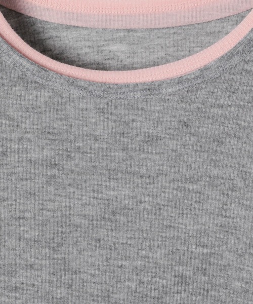 BAYFLOW（ベイフロー）の「[切り替えカラーがアクセント]フェイクレイヤードロンT（Tシャツ/カットソー・レディース・オフホワイト/グレー/ブラック・FREE）」の11枚目の写真
