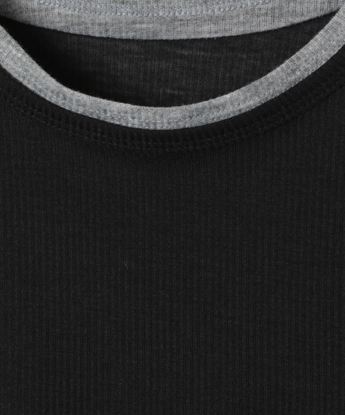 BAYFLOW（ベイフロー）の「[切り替えカラーがアクセント]フェイクレイヤードロンT（Tシャツ/カットソー・レディース・オフホワイト/グレー/ブラック・FREE）」の12枚目の写真