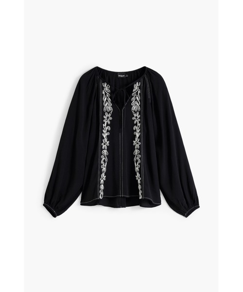 デシグアル Desigual ブラウス　ノースリーブ SATIRI  タッセル デシグアル Desigual ノースリーブブラウス （ホワイト