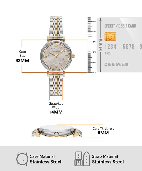 EMPORIO ARMANI(エンポリオアルマーニ)の「エンポリオ・アルマーニ 腕時計 レディース アナログ ステンレス AR11702(アナログ腕時計・レディース・マルチ・FREE)」の4枚目の写真