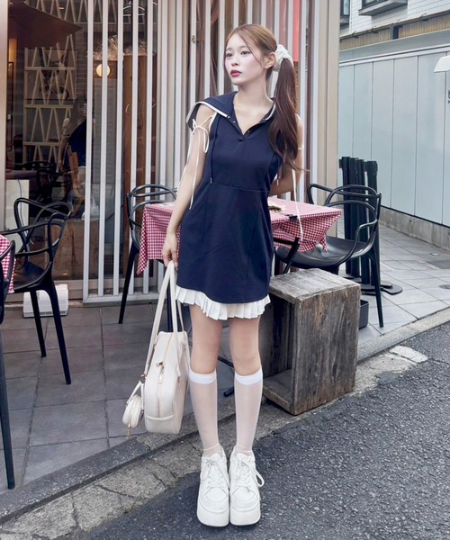 ワンアフターアナザーナイスクラップ　 アメスリミニワンピースドット アメスリミニワンピース ナイスクラップ ドット柄 Black collection