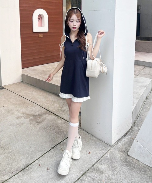 セール】【Nono企画】フード付きアメスリミニワンピ-ス