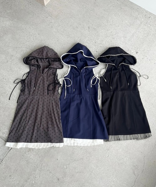 【新品未使用】ワンアフターアナザーナイスクラップ　 アメスリミニワンピース Nono企画】フード付きアメスリミニワンピ | one after another NICE