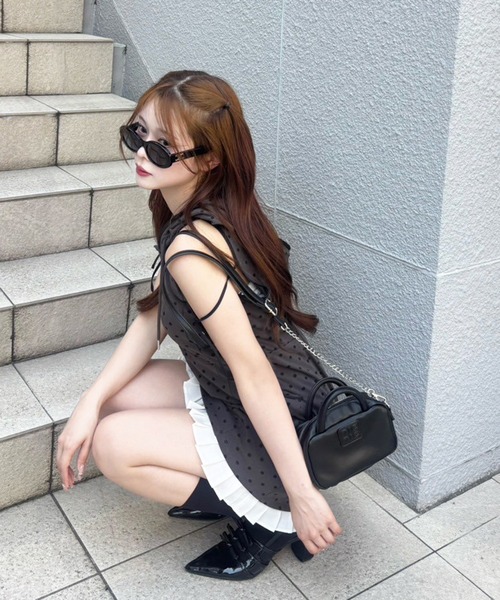 【新品タグ付き】NICE CLAUP アメスリミニワンピース　ブラック Black collection】アメスリミニワンピース | one after another