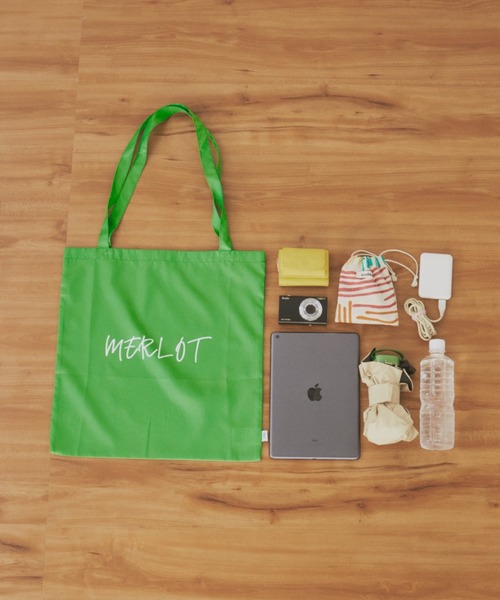 MERLOT(メルロー)の「MERLOTオリジナルロゴトートバッグ/エコバッグ(トートバッグ・レディース・ブルー/グリーン/オレンジ・FREE)」の4枚目の写真