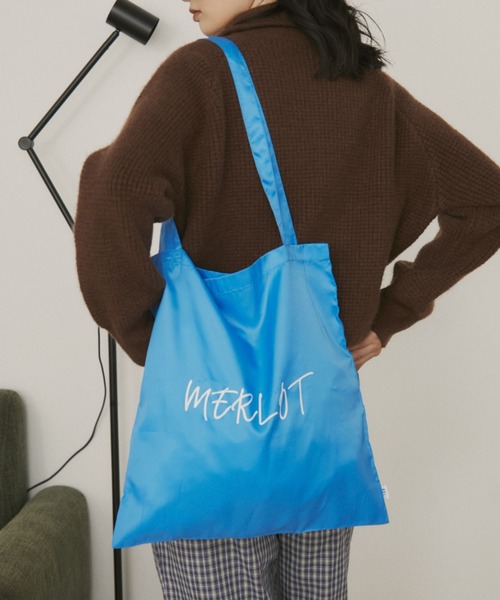MERLOT(メルロー)の「MERLOTオリジナルロゴトートバッグ/エコバッグ(トートバッグ・レディース・ブルー/グリーン/オレンジ・FREE)」の21枚目の写真