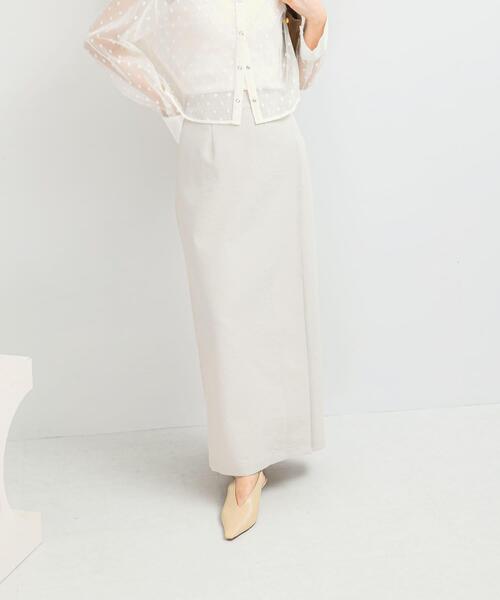 URBAN RESEARCH ROSSO WOMEN(アーバンリサーチ ロッソ)の「UVカットストレートタックスカート(スカート・レディース・ブラック/グレー系その他・38/36)」の1枚目の写真