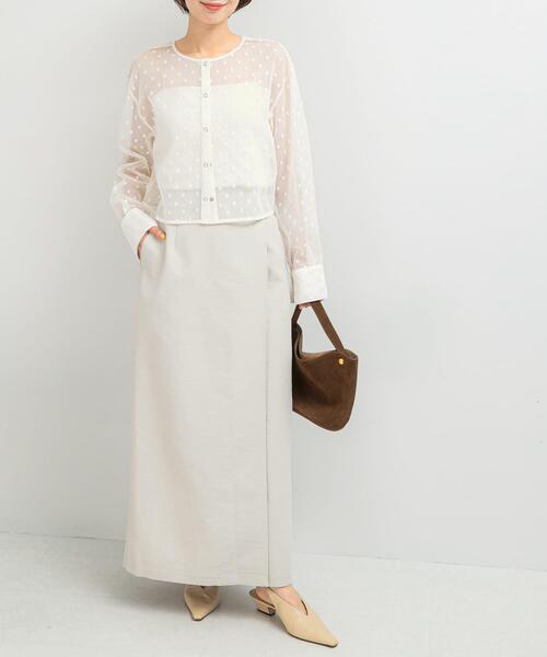 URBAN RESEARCH ROSSO WOMEN(アーバンリサーチ ロッソ)の「UVカットストレートタックスカート(スカート・レディース・ブラック/グレー系その他・38/36)」の6枚目の写真